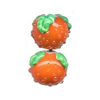 12mm Lampwork Glass Sugared ORANGE Beads