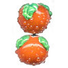 12mm Lampwork Glass Sugared ORANGE Beads