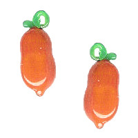 7x22mm Lampwork Glass YAM / PAPAYA Charm Beads