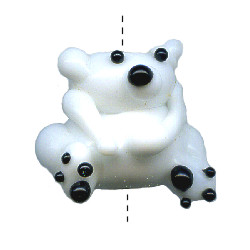 15mm Lampwork Glass POLAR BEAR Bead