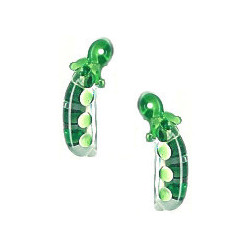 6x20mm Lampwork Glass PEA POD Charm Beads