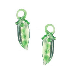 7x23mm Lampwork Glass PEA POD Charm Beads