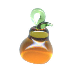 18x18mm Lampwork Glass Golden PEAR Charm Bead