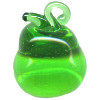 18x18mm Lampwork Glass Green PEAR Charm Bead