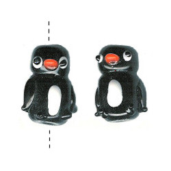 12x18mm Lampwork Glass PENGUIN Beads