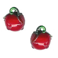 12x16mm Lampwork Glass POMEGRANATE Charm Beads