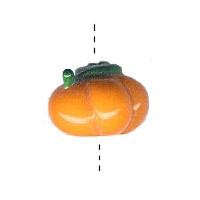 10x16mm Lampwork Glass PUMPKIN Bead