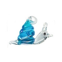 16x22mm Lampwork Glass SNAIL Charm Bead ~ Aqua