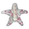 26x26mm Lampwork Glass Transparent Clear & Pink STARFISH Bead