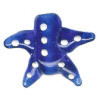 26x26mm Lampwork Glass Dark Blue & White STARFISH Bead