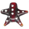 26x26mm Lampwork Glass Dark Red & White STARFISH Bead