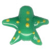 26x26mm Lampwork Glass Green & Yellow STARFISH Bead