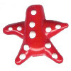 26x26mm Lampwork Glass Red & White STARFISH Bead