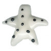 26x26mm Lampwork Glass Black & White STARFISH Bead