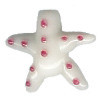 26x26mm Lampwork Glass White & Pink STARFISH Bead