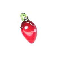 12x20mm Lampwork Glass STRAWBERRY Charm Bead