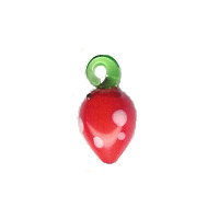 9x17mm Lampwork Glass STRAWBERRY Charm Bead