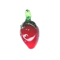 10x23mm Lampwork Glass STRAWBERRY Charm Bead