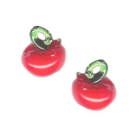 10x12mm Lampwork Glass TOMATO Charm Beads