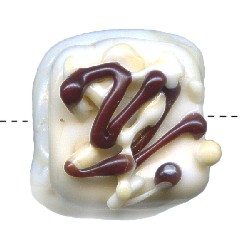 15x15mm *Chocolate Drizzle* Lampwork White Chocolate Bead ~ Karen Halls