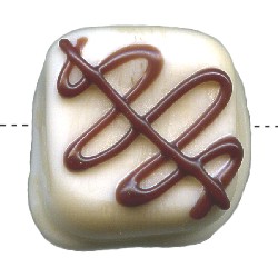 15x15mm *Chocolate Frosting* Lampwork White Chocolate Bead ~ Karen Halls
