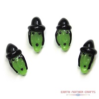 12x28mm Lampwork Glass Halloween WITCH Bead
