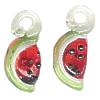 6x15mm Lampwork Glass WATERMELON Charm Beads