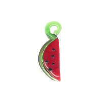 7x18mm Lampwork Glass WATERMELON Charm Beads