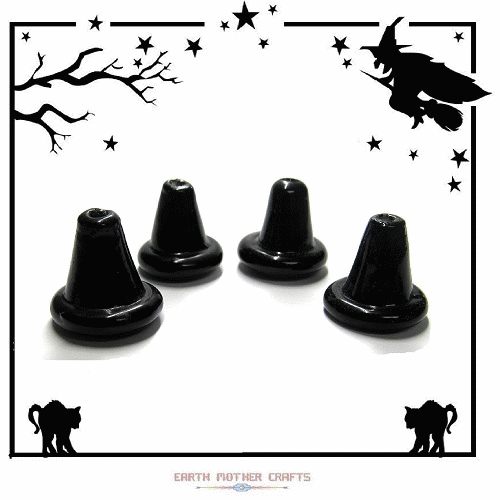 20mm Lampwork Art Glass WITCH or PILGRAM HAT Beads