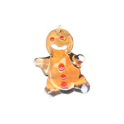 12x22mm Lampwork GINGER BREAD MAN Charm Bead