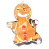 12x22mm Lampwork GINGER BREAD MAN Charm Bead