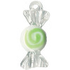 15x35mm Lampwork Glass Green & White CHRISTMAS CANDY Charm Bead
