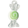 15x35mm Lampwork Glass Green & White CHRISTMAS CANDY Charm Bead