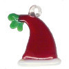 17x24mm Lampwork Glass SANTA HAT Charm/Pendant Bead