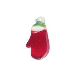 12x25mm Lampwork Glass SANTA MITTEN Charm Bead