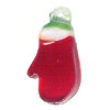 12x25mm Lampwork Glass SANTA MITTEN Charm Bead