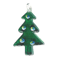 18x28mm Lampwork Glass CHRISTMAS TREE Charm/Pendant Bead