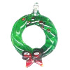 20x22mm Lampwork Glass CHRISTMAS WREATH Charm/Pendant Bead