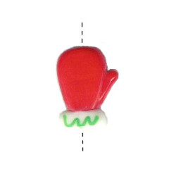 15x21mm Lampwork Glass SANTA MITTEN Bead