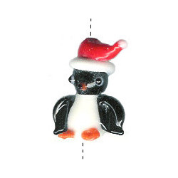 20x26mm Lampwork Glass Christmas PENGUIN Bead