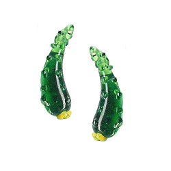 7x25mm Lampwork Glass ZUCCHINI/CUCUMBER Charm Beads