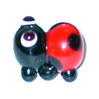 10x15mm Lampwork Glass LADYBUG Bead