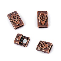 22x13mm Embossed Southwestern Zapotic Glue-In MAGNETIC CLASP, Copper