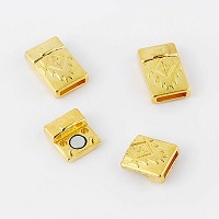 22x13mm Embossed Southwestern Zapotic Glue-In MAGNETIC CLASP, Gold