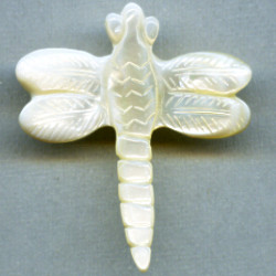 44x50mm Mother of Pearl DRAGONFLY Pendant/Focal Bead