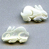 11x18mm White Mother of Pearl RABBIT Animal Fetish Beads