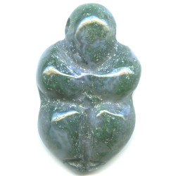 16x25mm Moss Agate (Flat-Back) GODDESS Bead