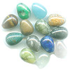 14mm Mixed Gemstone EGG/TEARDROP Beads