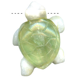 20x34mm White Quartz & Green Agate SEA TURTLE Pendant/Focal Bead