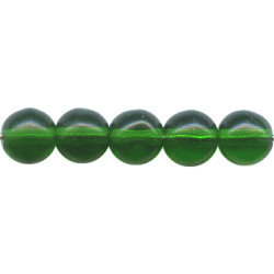 6mm Transparent Dark Emerald Green Pressed Glass SMOOTH ROUND Beads